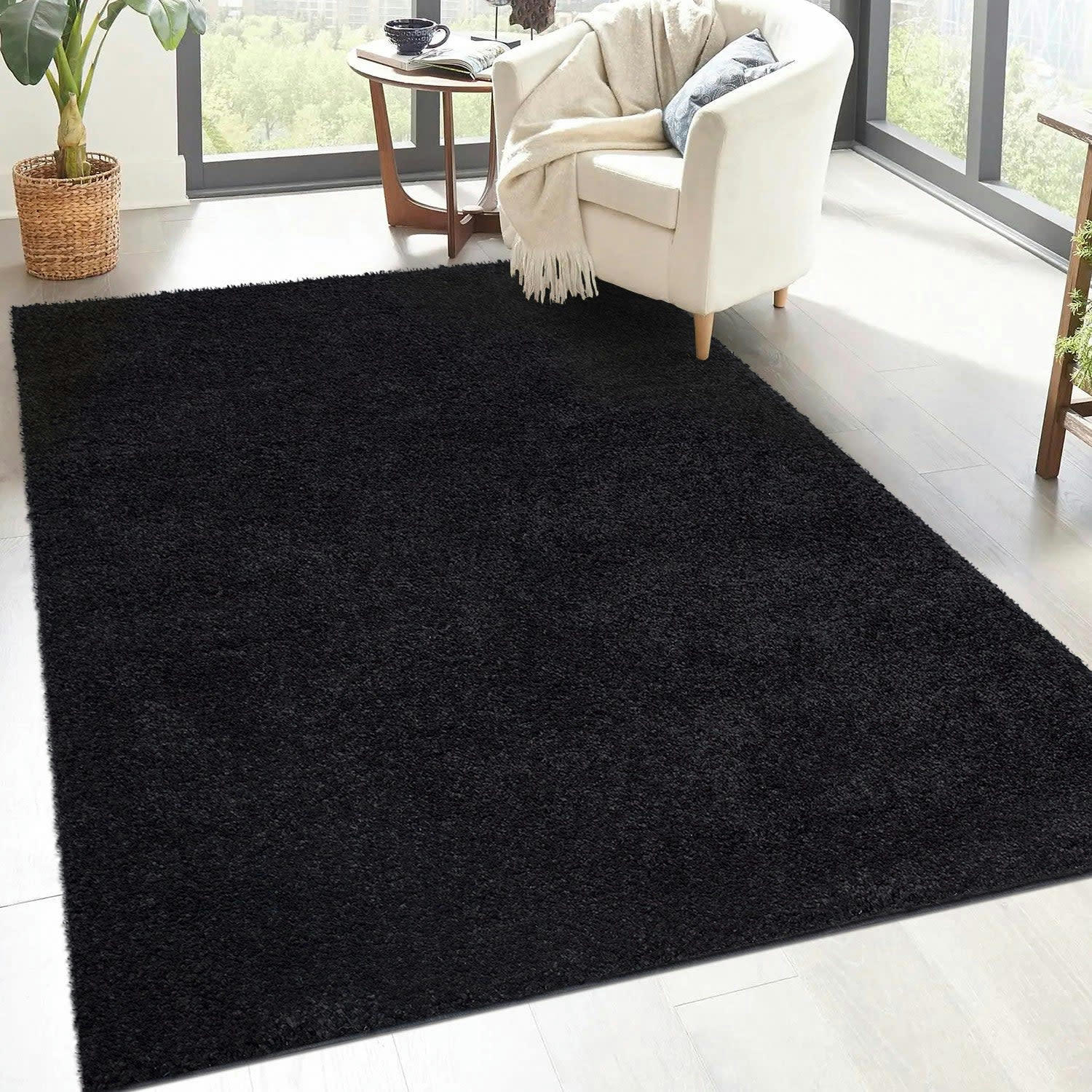 SOFTY - Tapis à poils longs SOFTY noir anthracite 120x170cm