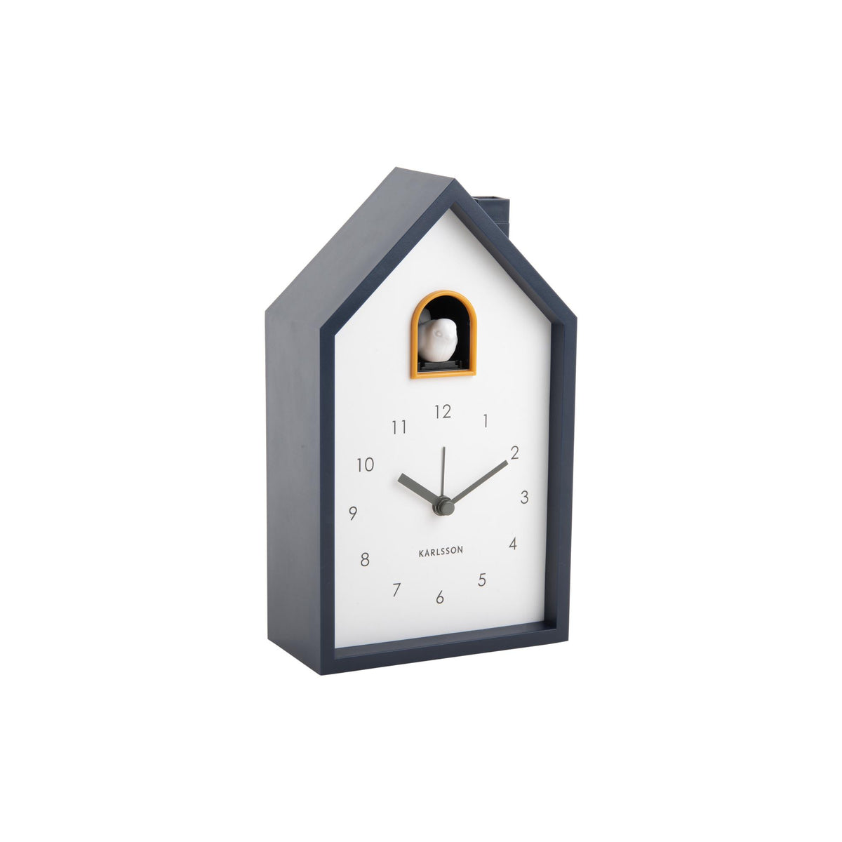 Karlsson wekker Modern Cuckoo - blauw - 12x6x20cm