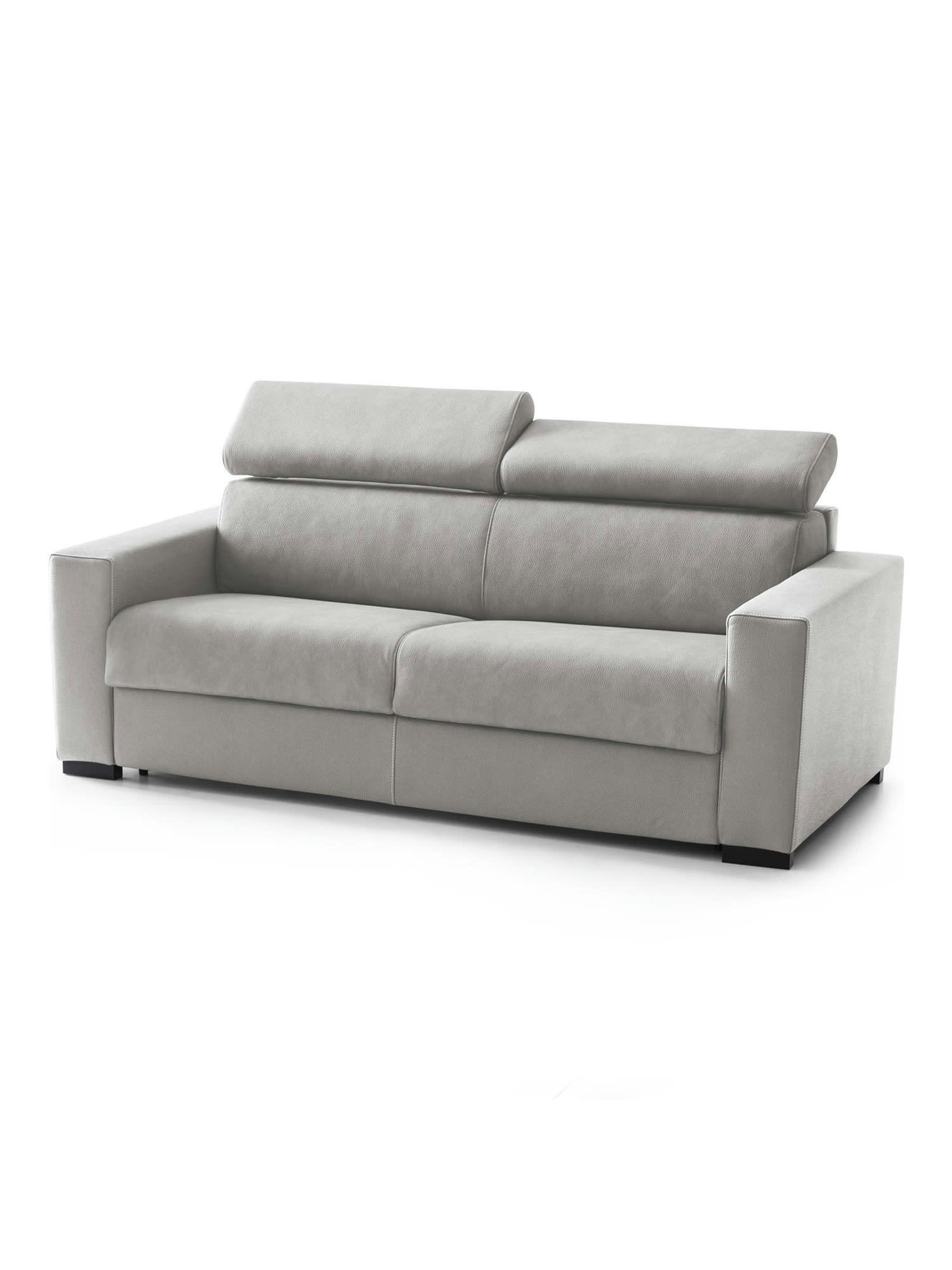 DKALUL - Canapé fixe 2 places en tissu gris