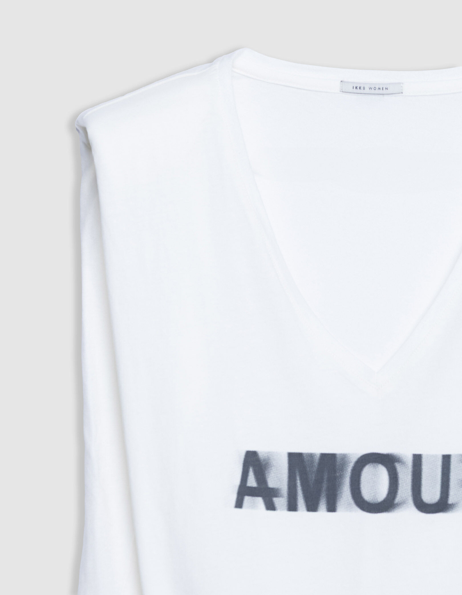 Tee-shirt blanc coton bio message épaulettes Femme