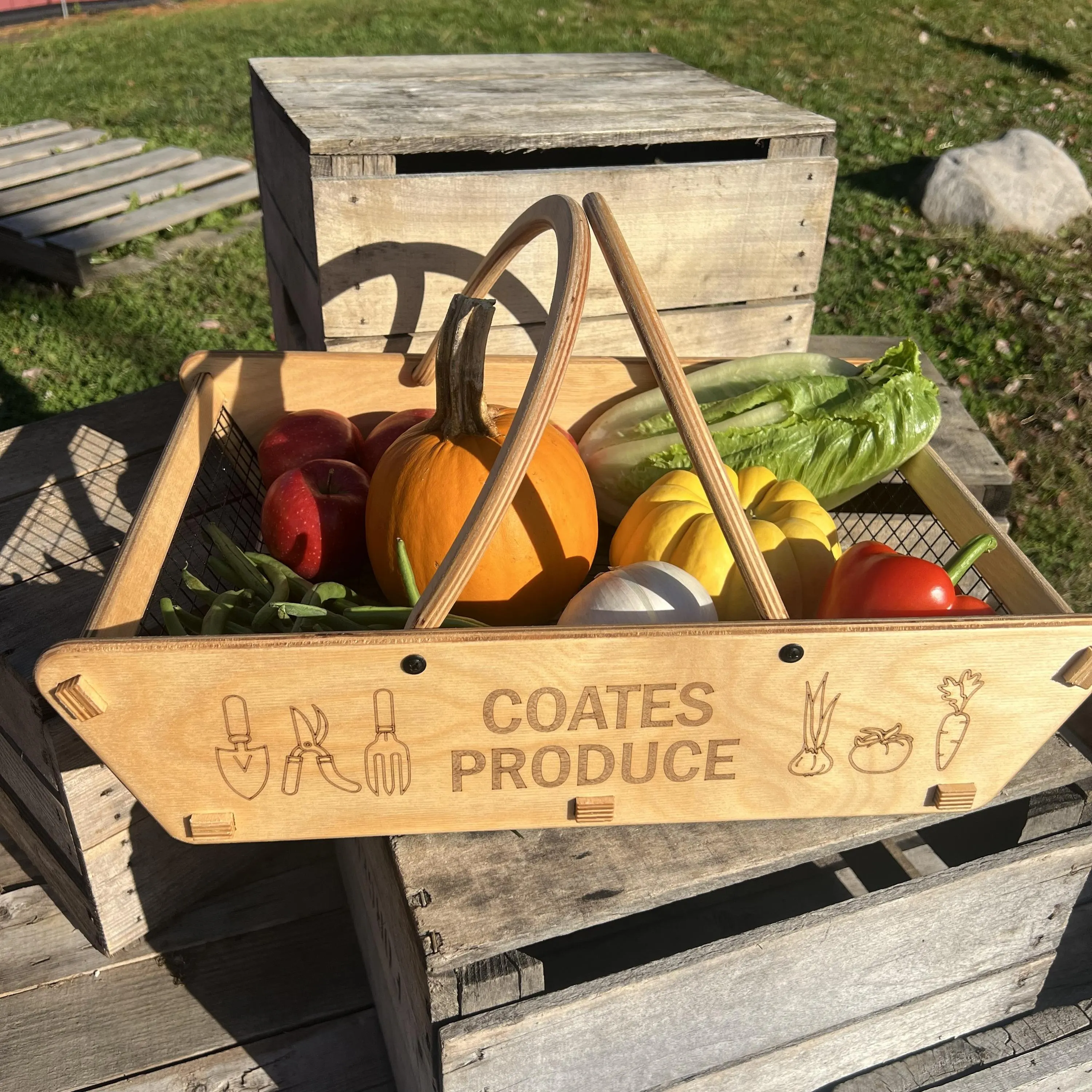 Personalized Harvest Basket, 2 Sizes, Garden Basket, Gardener, Dad Garden Gift, Vegetable Garden, Father's Day Gift