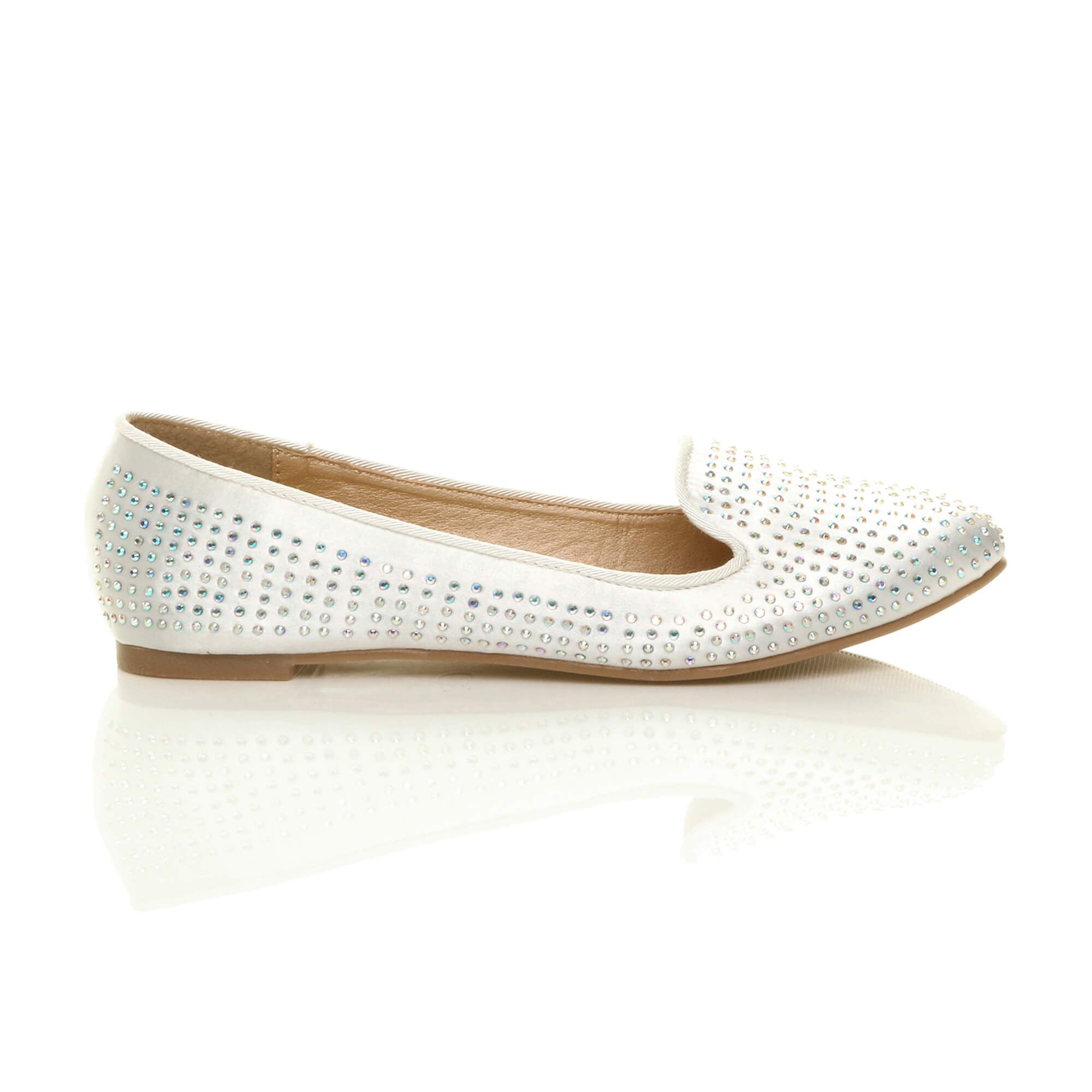 AJVANI Flat Diamante Loafers Ballet Pumps