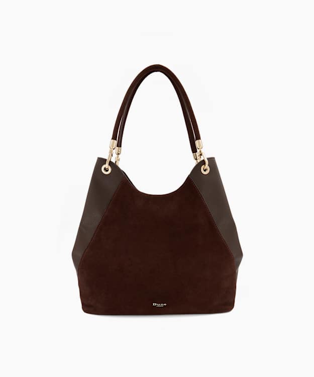 Devoted L Dark Brown - Suede Shoulder Bag