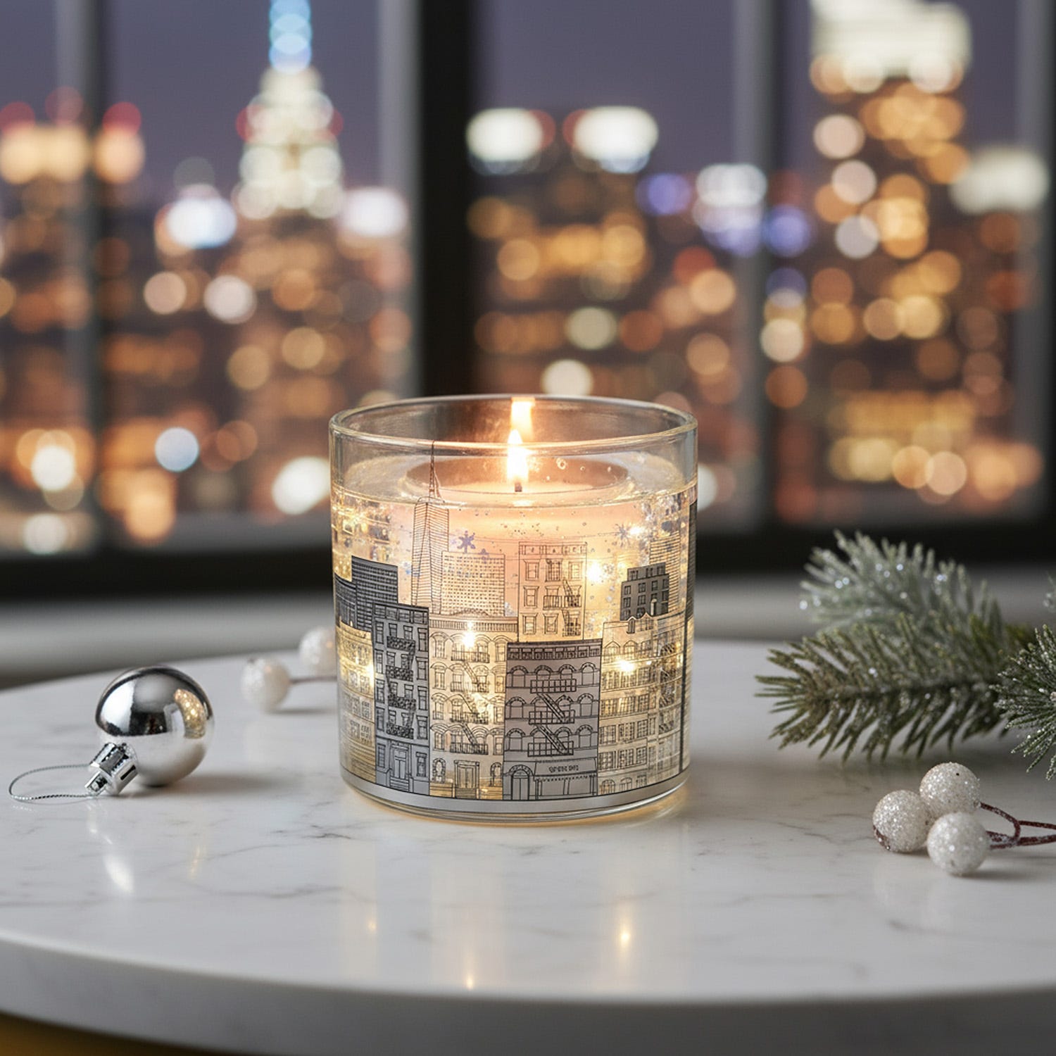 Candela città di Natale con LED