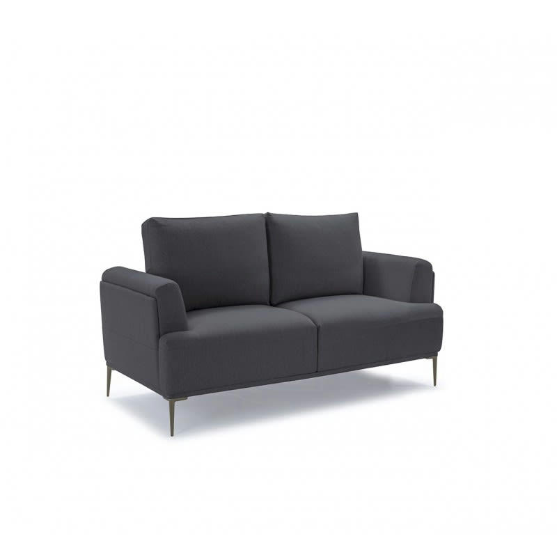 ALIX - Canapé 2 places tissu gris anthracite