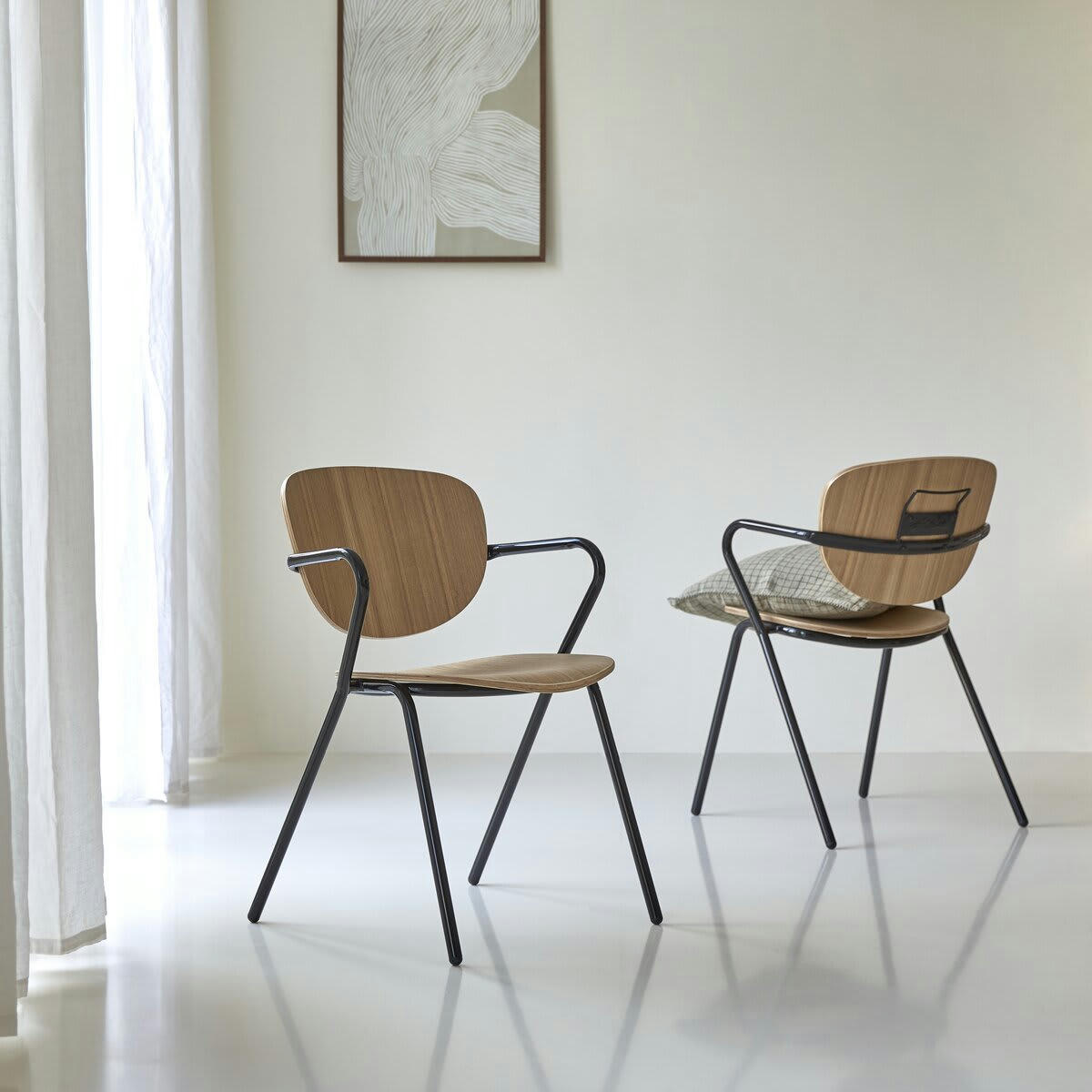 ADA - Chaise en frêne et métal