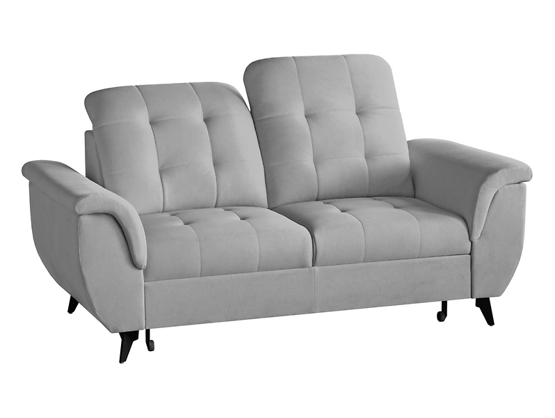 Sofa dwuosobowa Doria z pojemnikiem welurowa szara