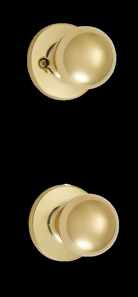 Garrison Passage Ball Door Knob Handle Set, Polished Brass