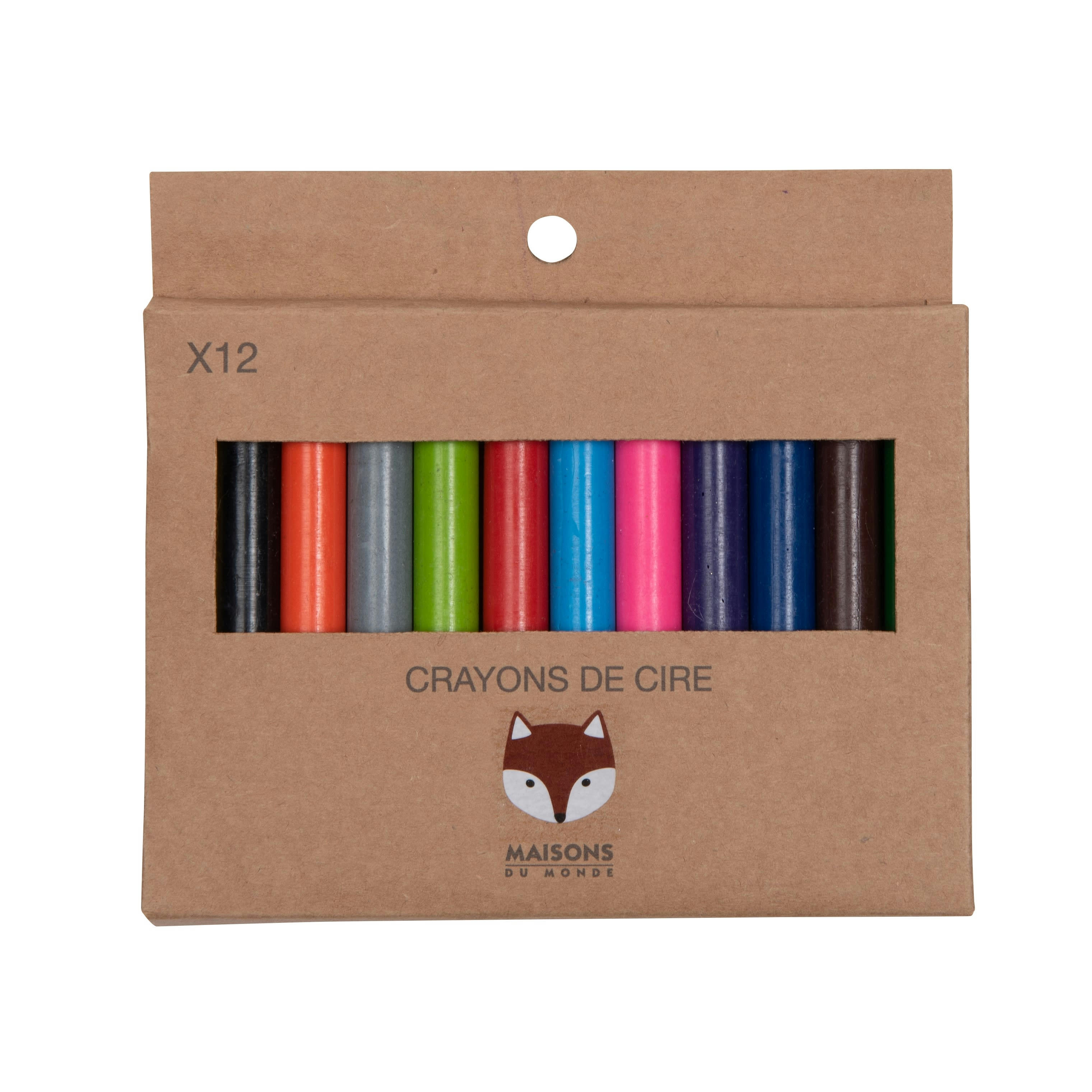 FOX - Crayons craies multicolores (x12)