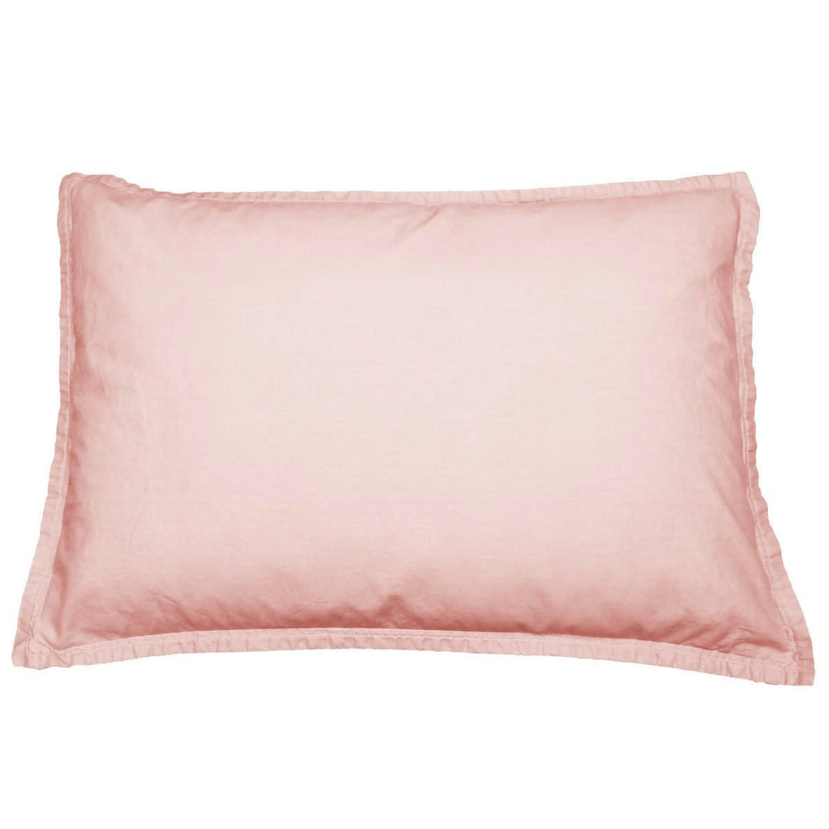 HOME WASHED - Lot de 2 taies d'oreiller en percale lavée  poudre 50x70 cm