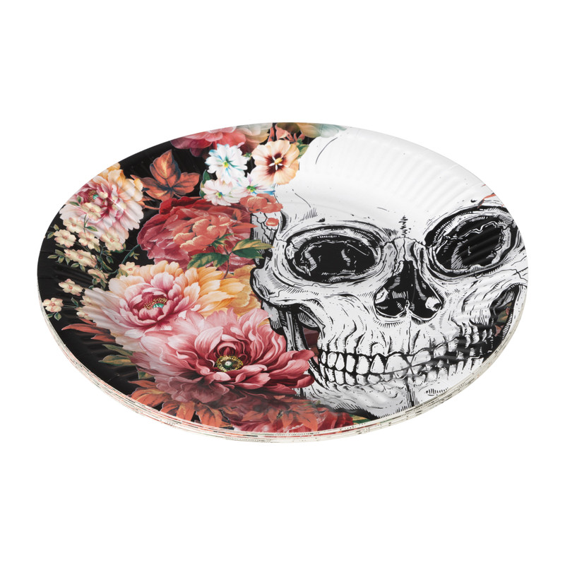 Papieren borden Day of the Dead - set van 10 - &Oslash;22x3 cm