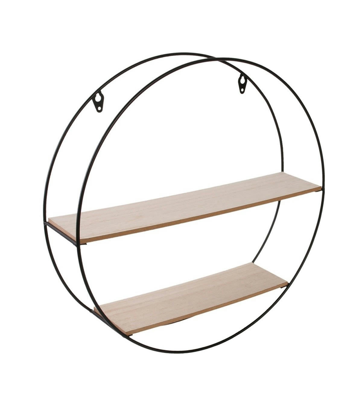 - Étagère murale en métal filaire avec 2 plateaux - Beige et noir