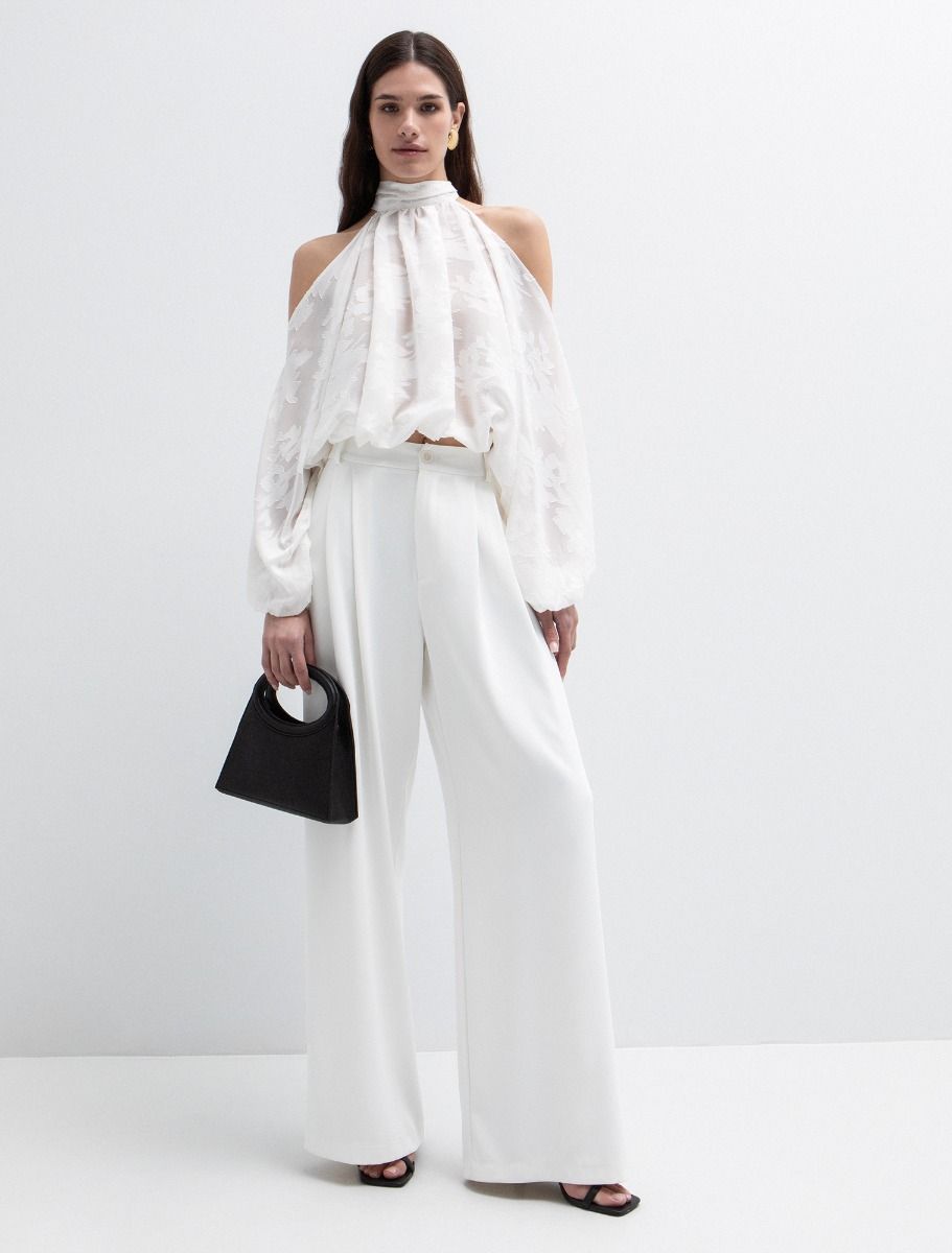 Cut out μπλούζα φλοράλ