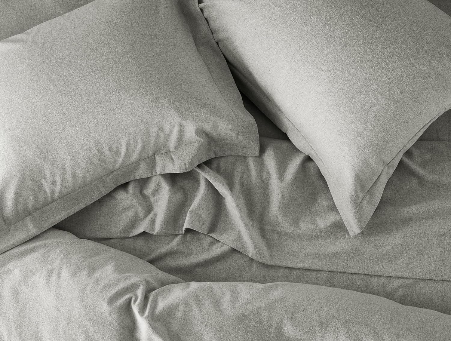 Coyuchi Cloud Brushed Organic Flannel Duvet Cover, Pale Gray Heather (Full/Queen)