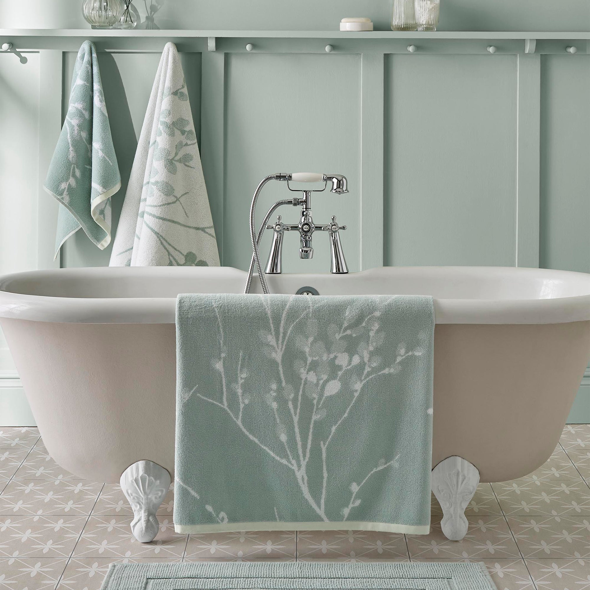 Laura Ashley Badlaken Boswilg Duckegg 100x150cm