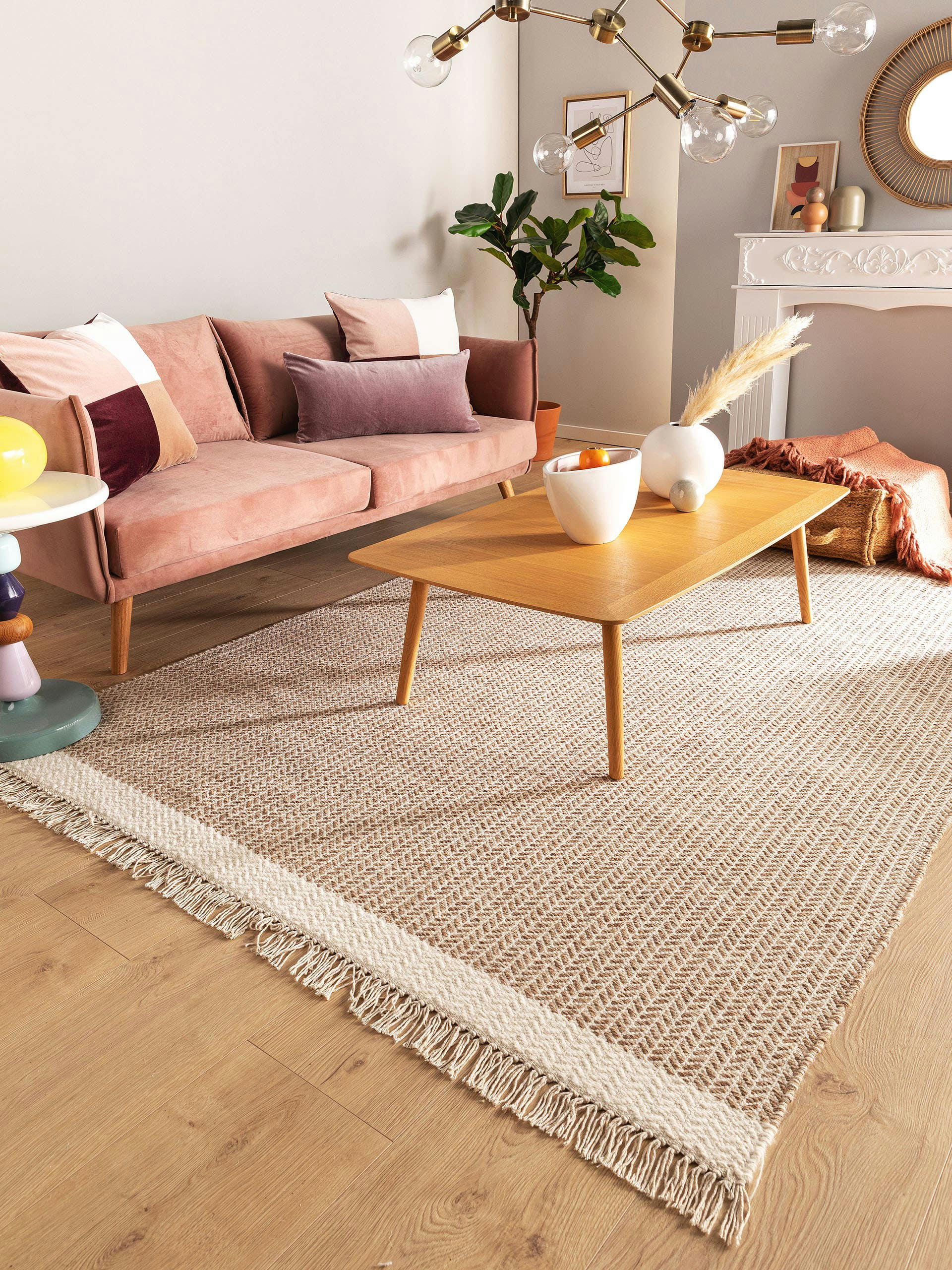 KIM - Tapis de laine beige 120x170