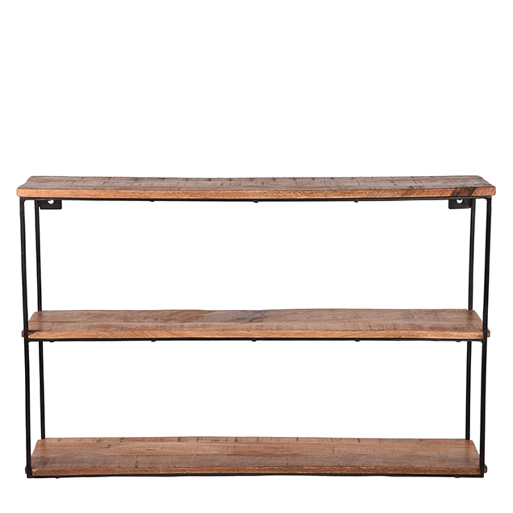 LABEL51 - Wandrek Vintage XL - Rough Mangohout - Zwart Metaal