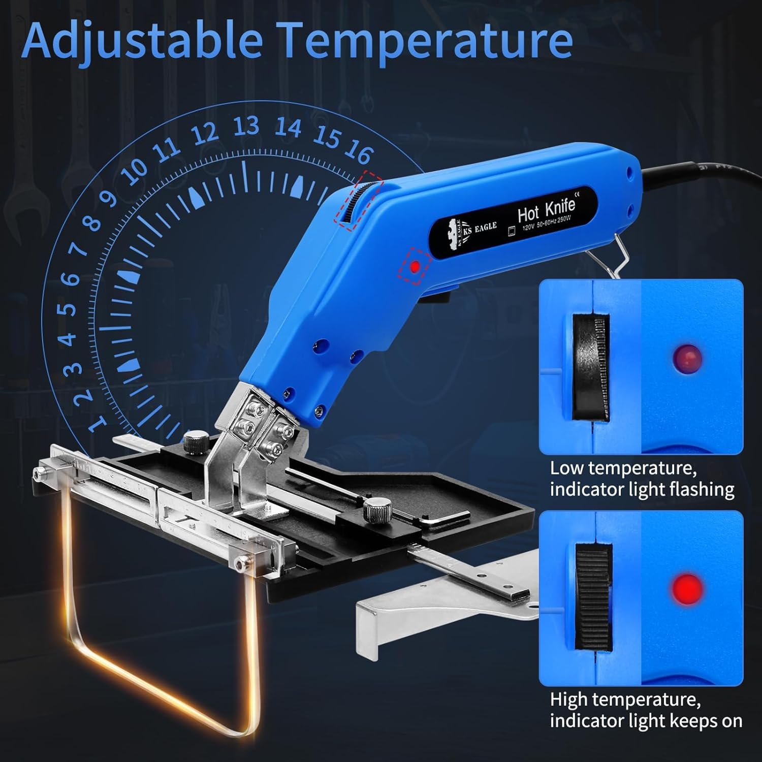 250W Hot Knife Foam Cutter for Grooving/Sculpture Styrofoam Cutter Foam Electric Cutting Tool Kit Adjustable Power Foam Cutter for EPP, EPS, XPS, EVA, Sponge, EPE, PU (FC250+Slotting)