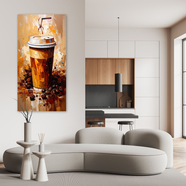 Obraz nowoczesny do kuchni restauracji jadalni, Kubek Kawa Napoje 40x80