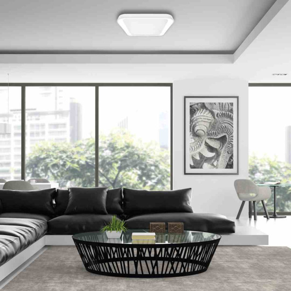 Plafon QUADRO z pilotem kwadratowy biały LED 1x38W 40cm lm IP20 Milagro