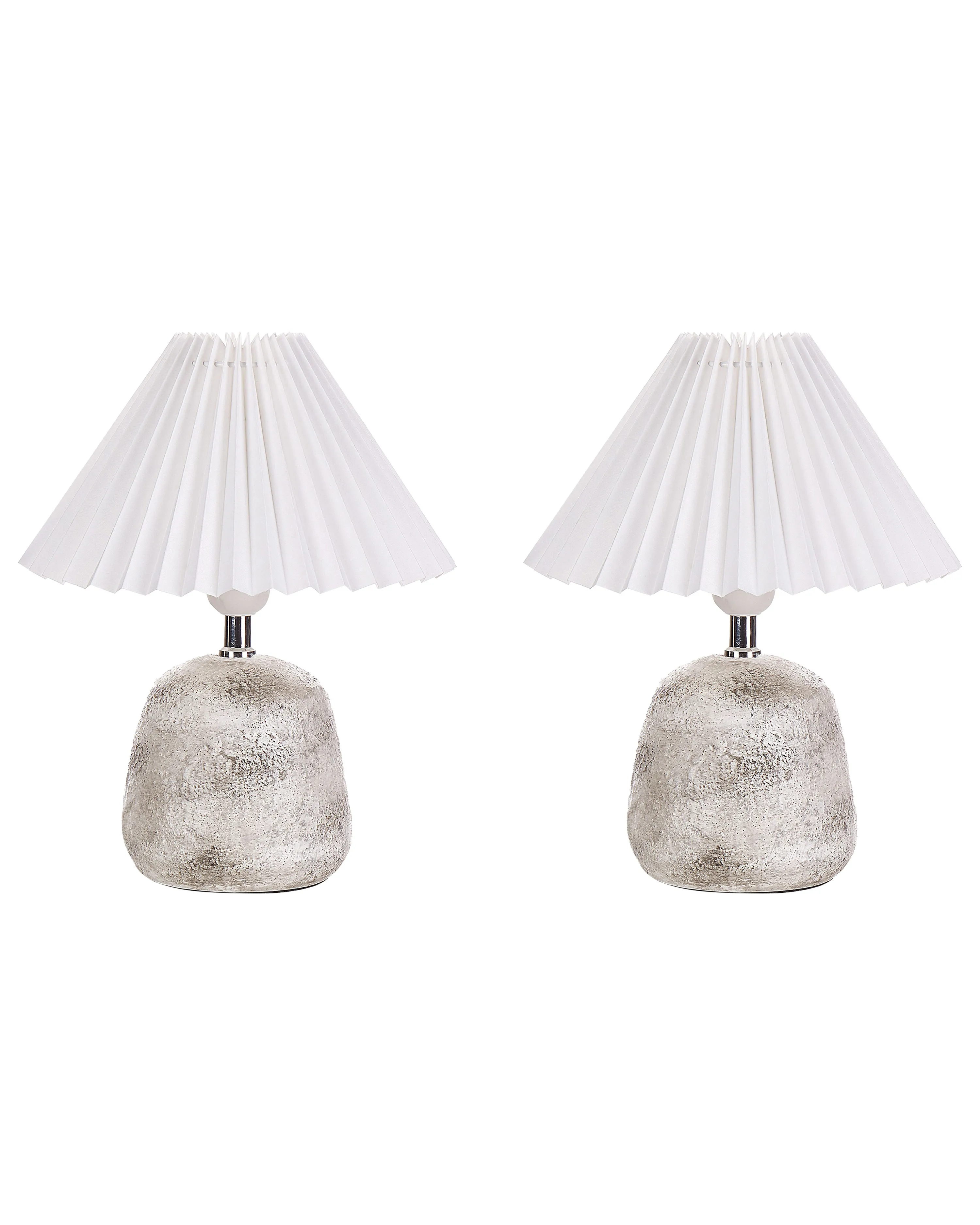 Set of 2 Table Lamps ZEYI Ceramic White