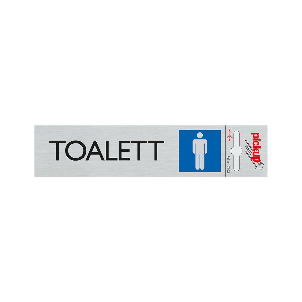 SKILT PICKUP TOALETT (H) ALU 165 X 44 MM