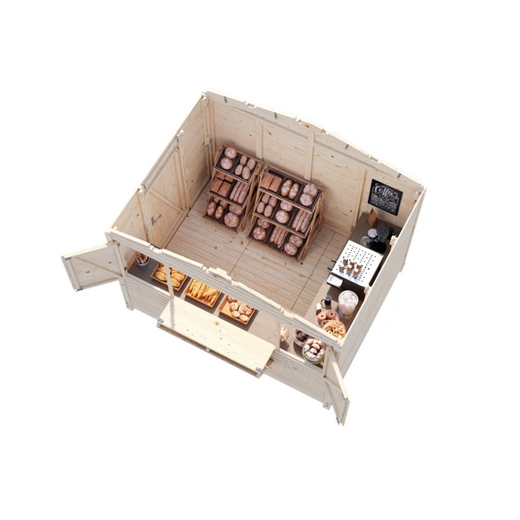Marktstand »Marian«, Aufstellmaße BxTxH: 328 x 284 x 245 cm, lackiert, Holz