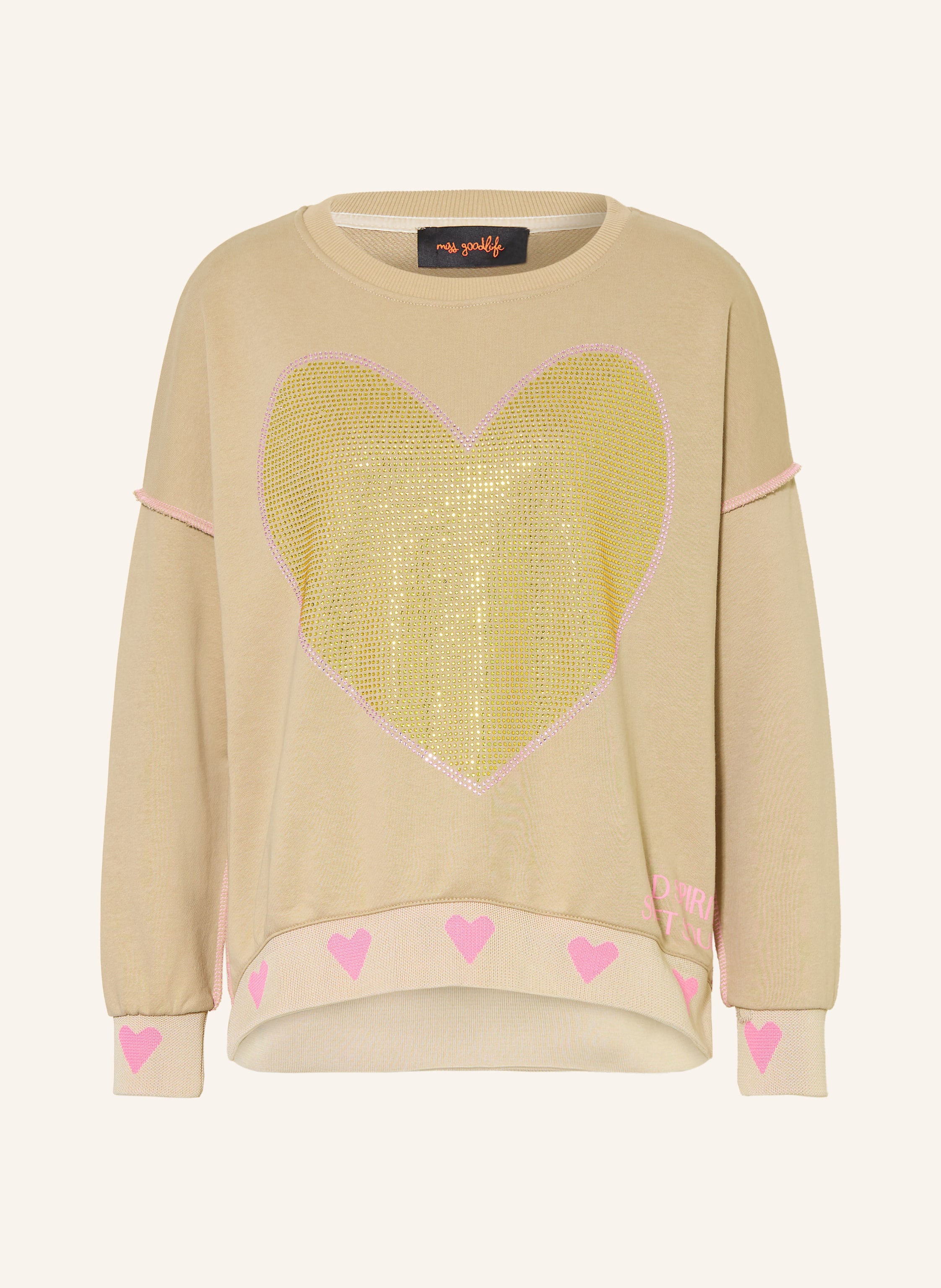 miss goodlife Sweatshirt mit Schmucksteinen