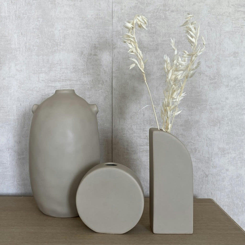 CERAMIC - Vase céramique beige L8cm