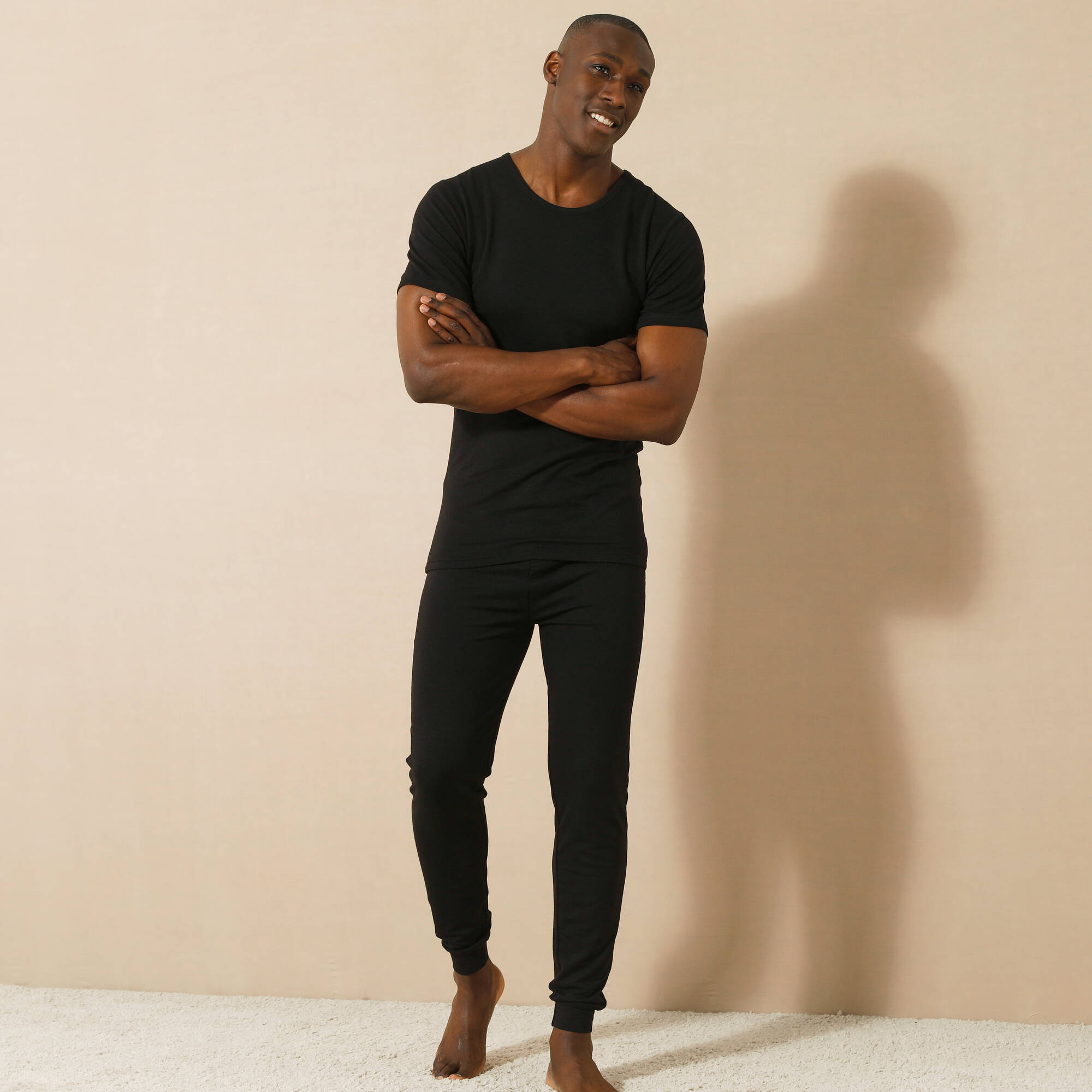 T-shirt sous-v&ecirc;tement homme col rond manches courte chaleur modérée - lot de 2