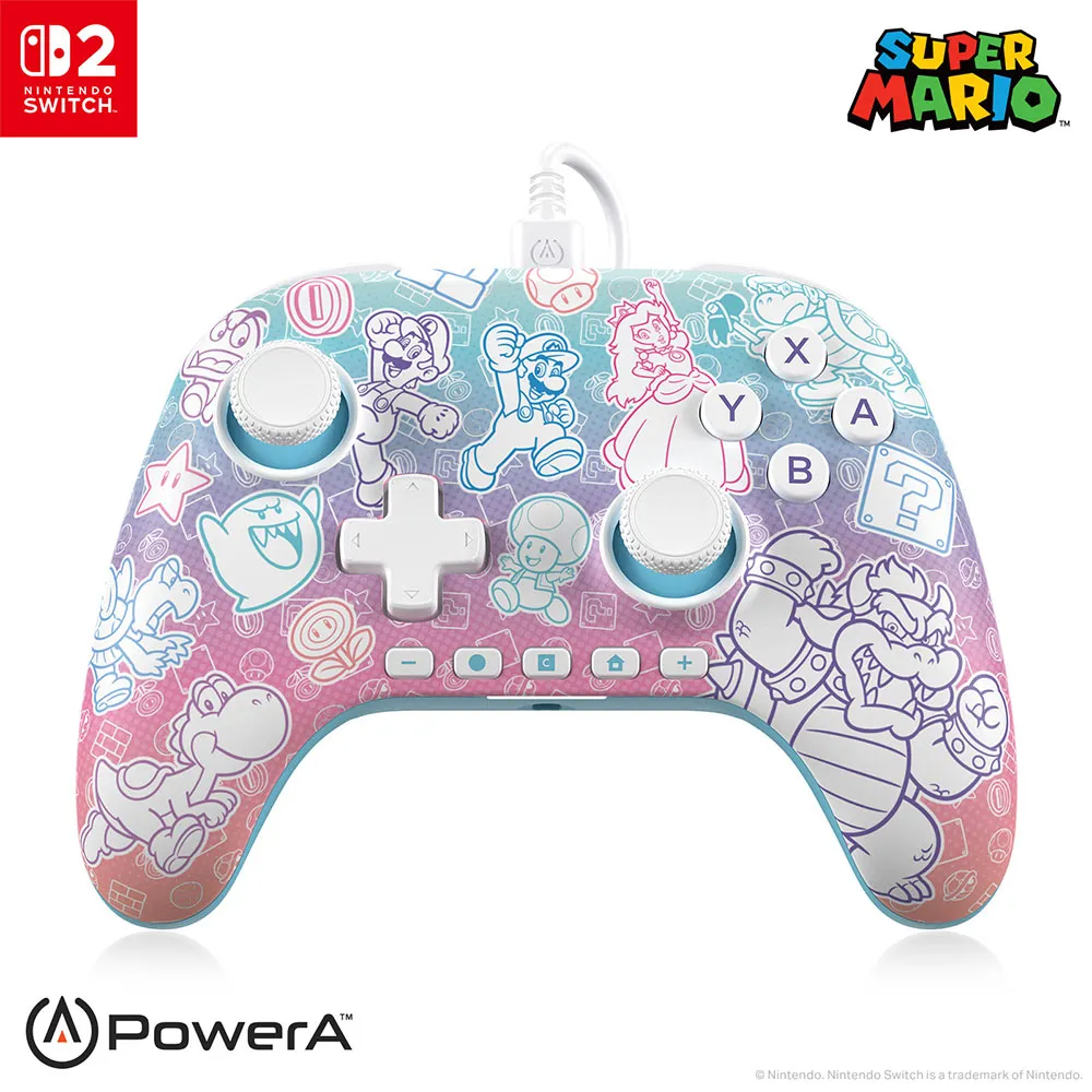 Powera Switch 2 Advantage Super Mario Mushroom Kingdom Controller