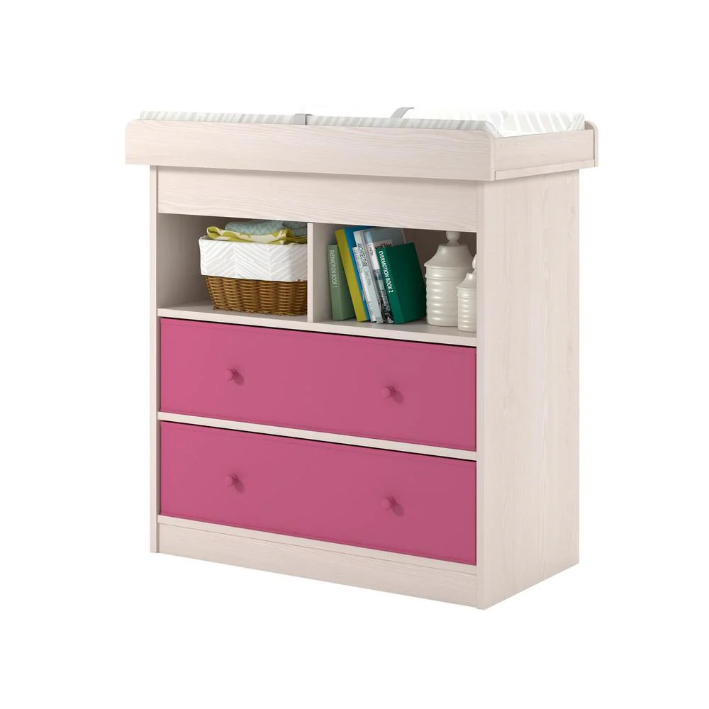 Ameriwood Home Applegate Changing Table with 2 Pink Fabric Bins by Cosco