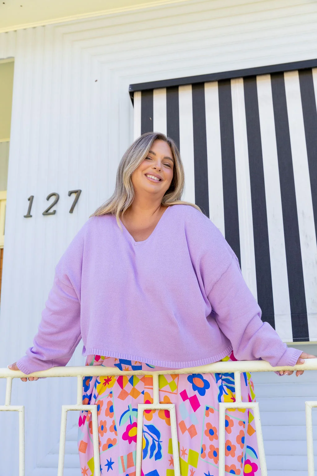 Blakely Crop Knit in Lilac