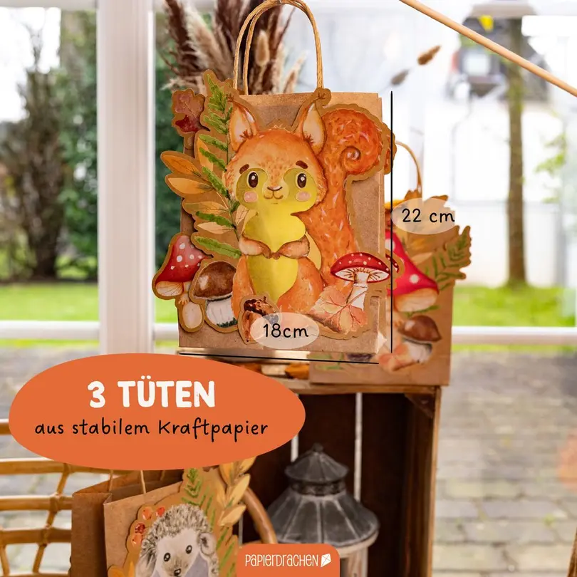 Bastelset 3er-Set Waldtiere aquarell