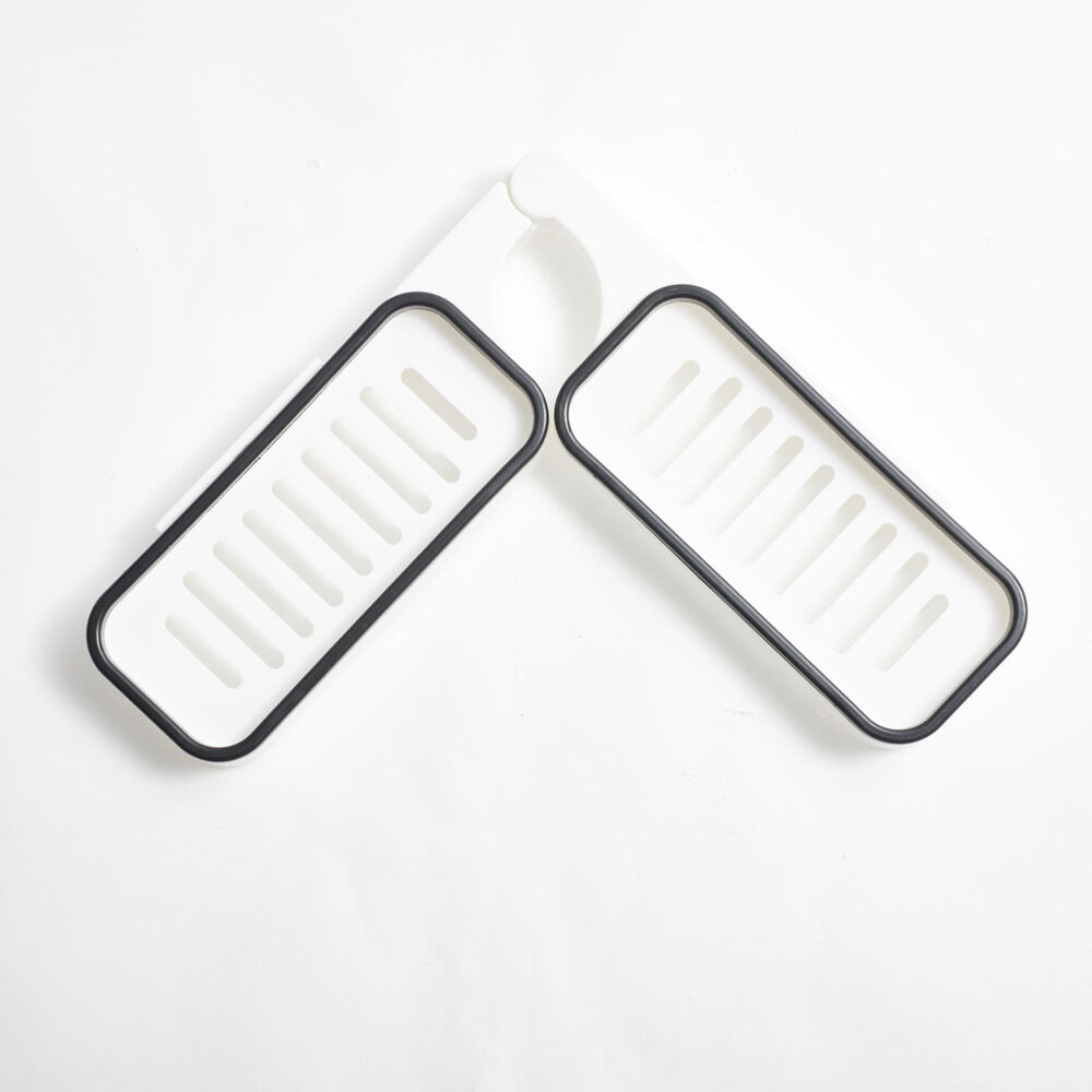Mini étagère de robinet salle de bain 2en1 plastique blanc 11x63cm