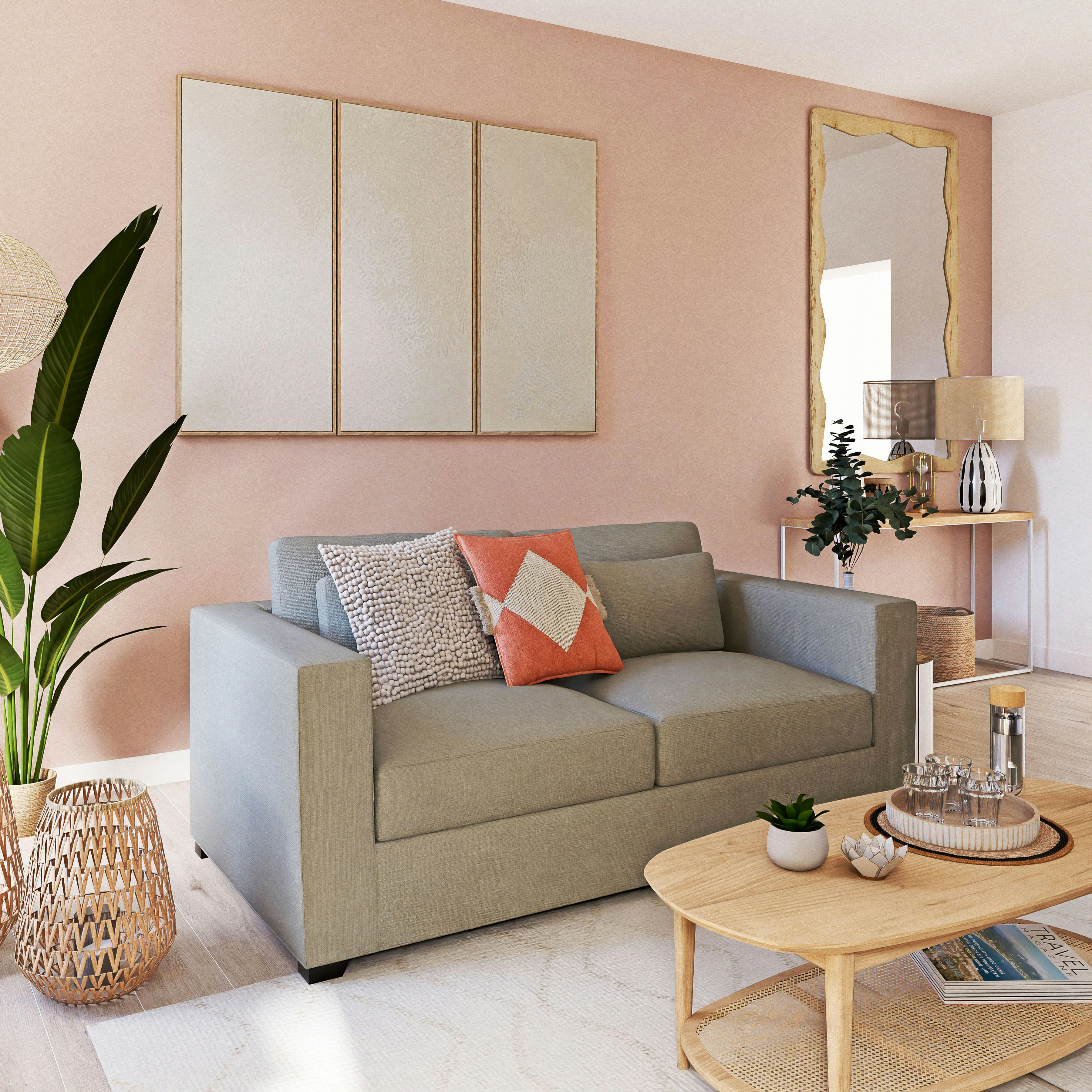 Milano - Canapé 2/3 places gris clair