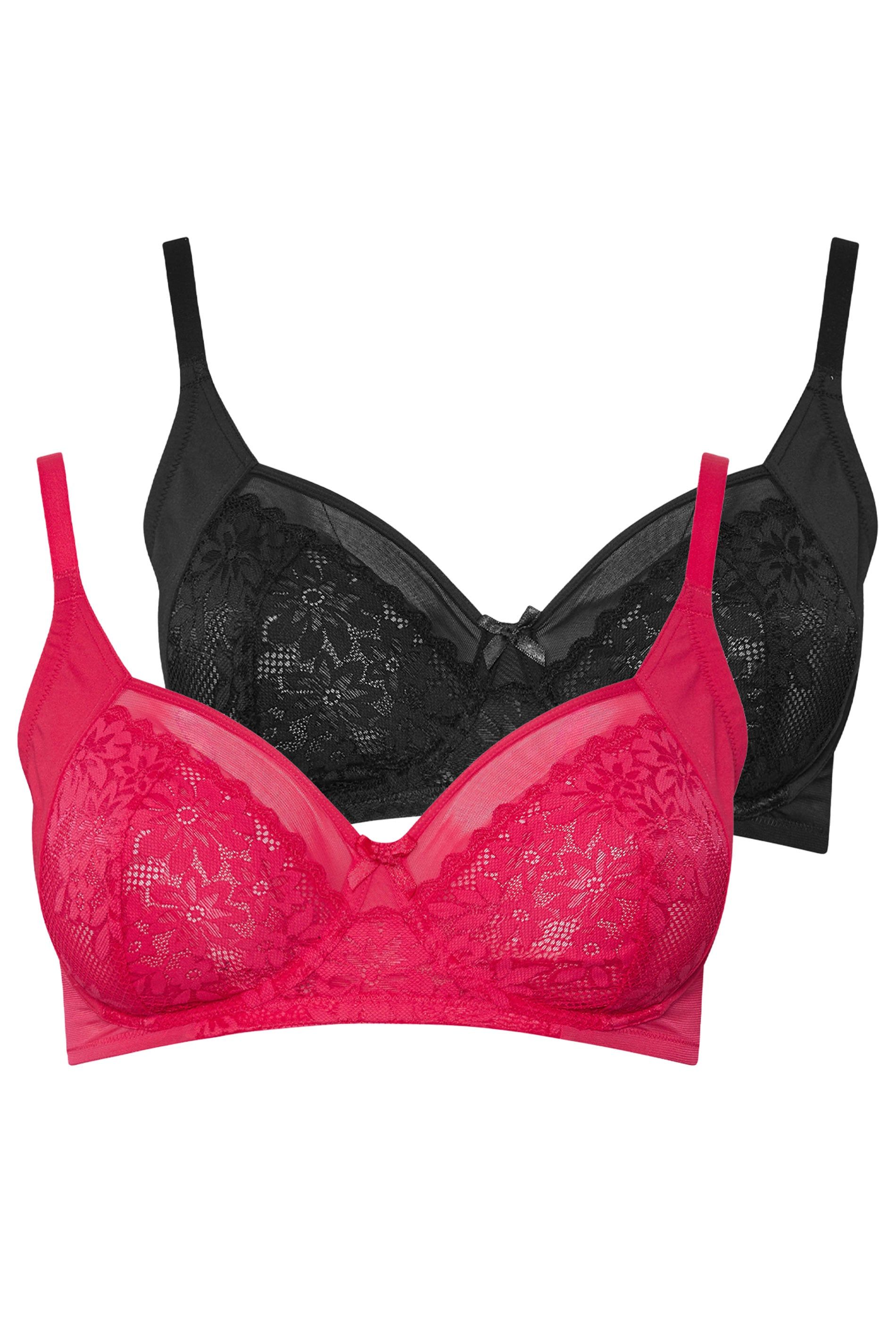 Yours 2 Pack Lace Mesh Underwired Bras