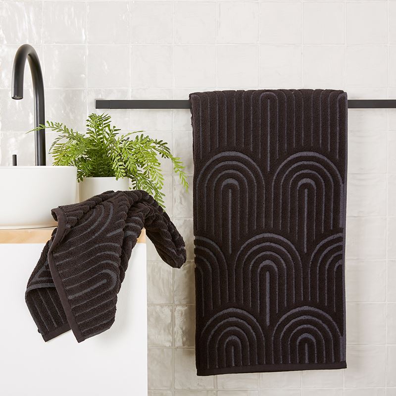 Archie Black Marle Towel Range