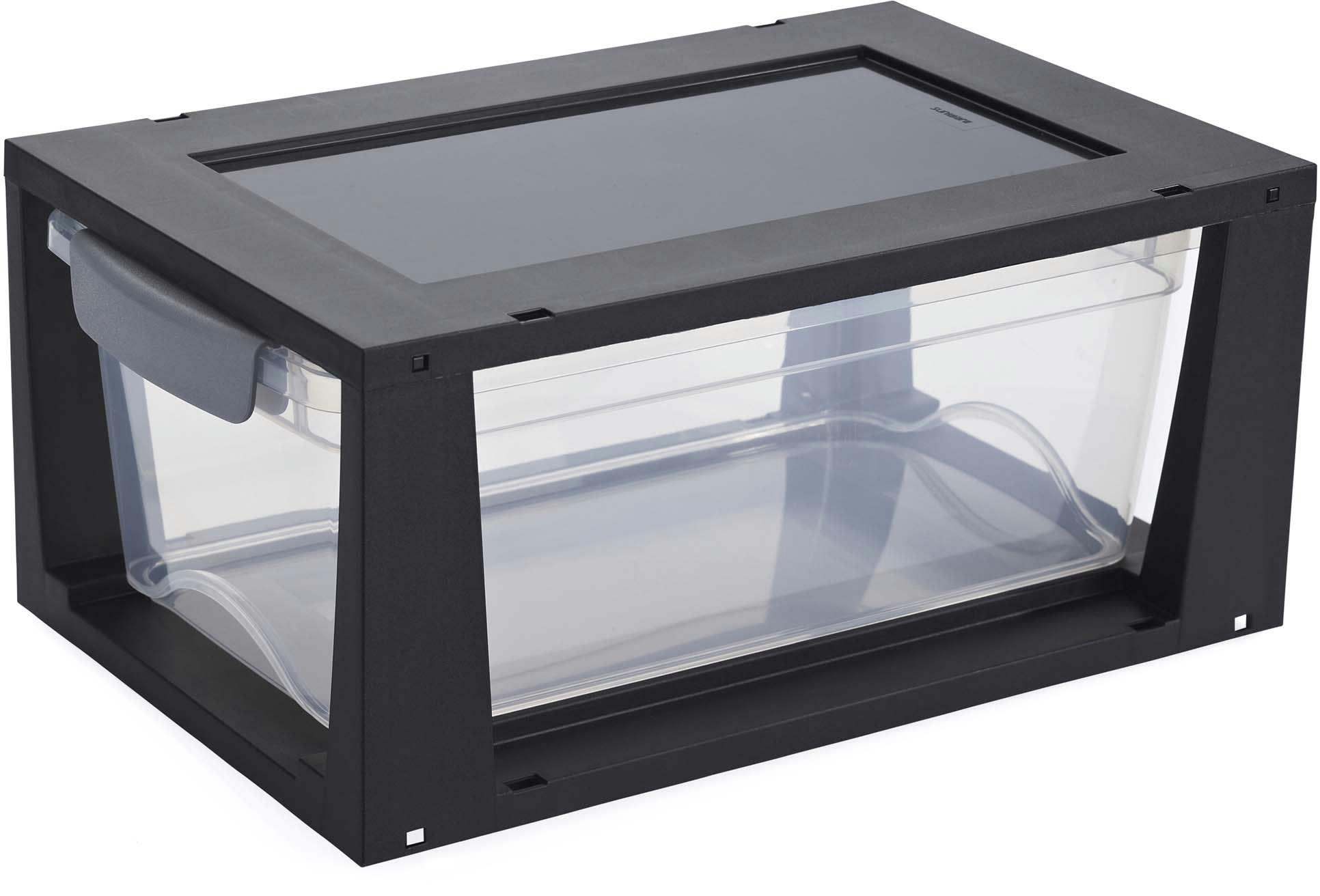 - Boite tiroir transparent 6 litres omega noir