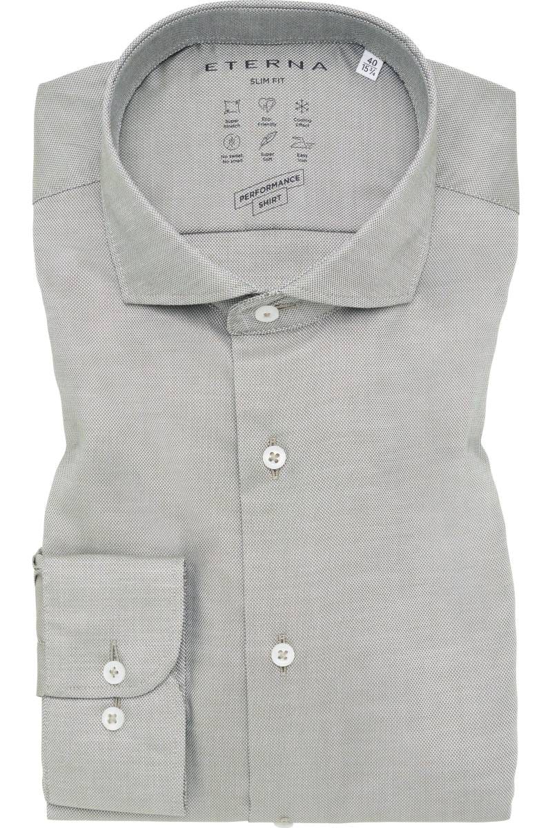 ETERNA Performance Slim Fit Tencel Hemd grün, Strukturiert