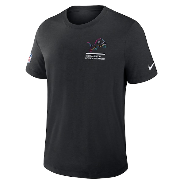 Detroit Lions Nike 2025 NFL Crucial Catch Tri-Blend Dri-FIT T-Shirt - Black