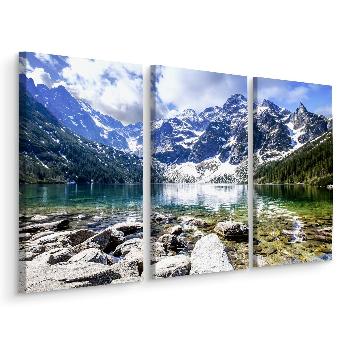 Obraz Tryptyk Widok Na Morskie Oko 60x40cm