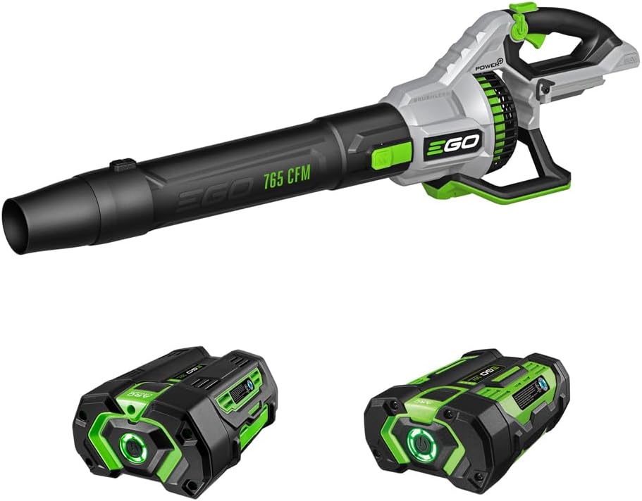 EGO Power+ LB7654 56-Volt 765 CFM Brushless Cordless Leaf Blower  5.0Ah Battery  320W Charger Included Plus Extra BA1400T 2.5Ah Battery