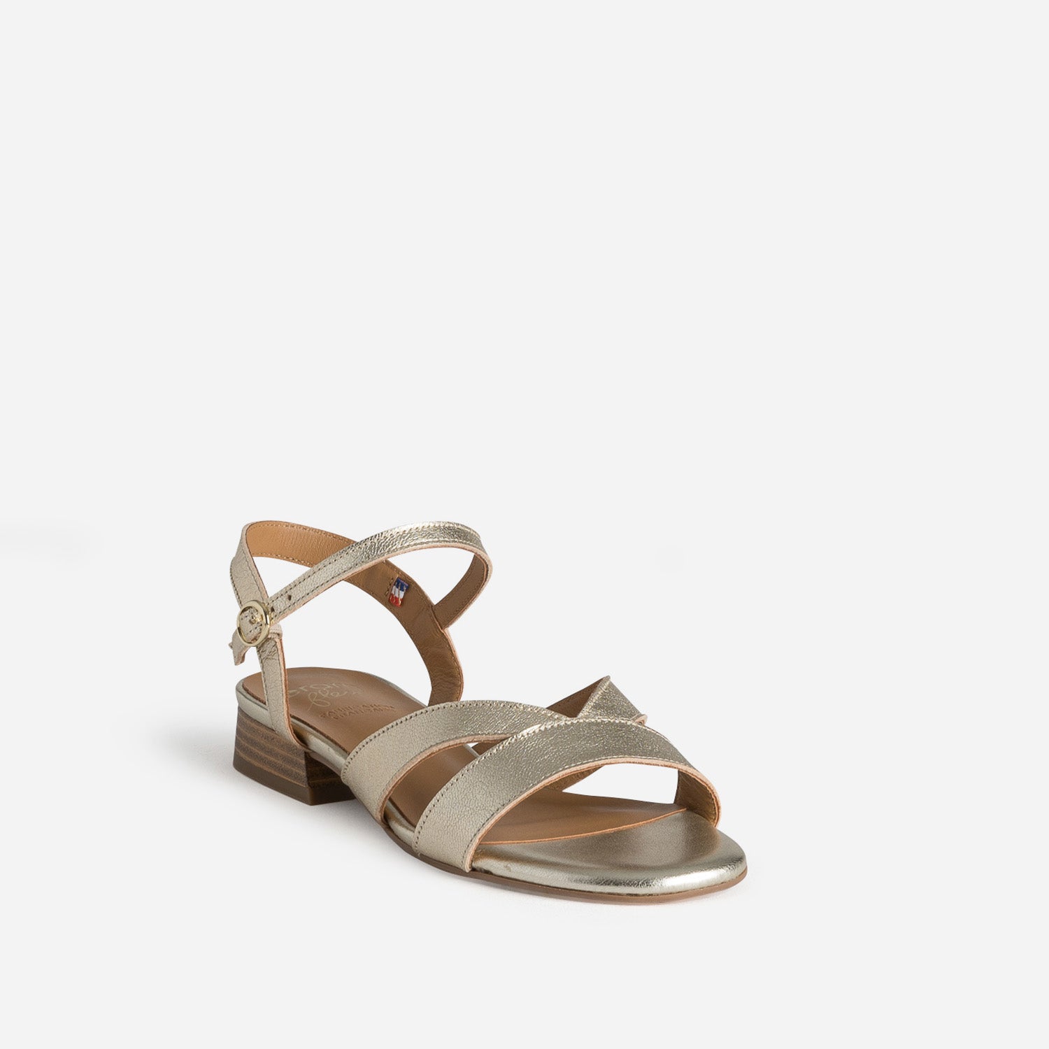 Sandale ERAM FLEX dorée cuir petit talon