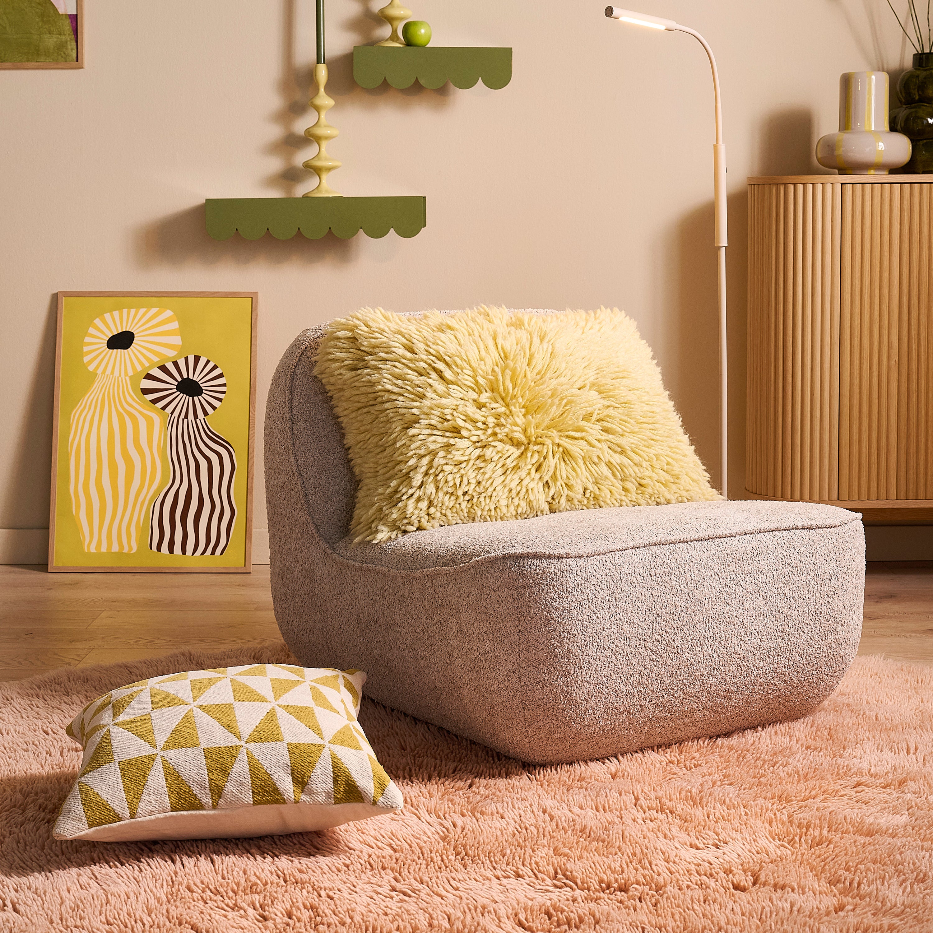 by fonQ Angle Sierkussen 50 x 50 cm - Golden Olive