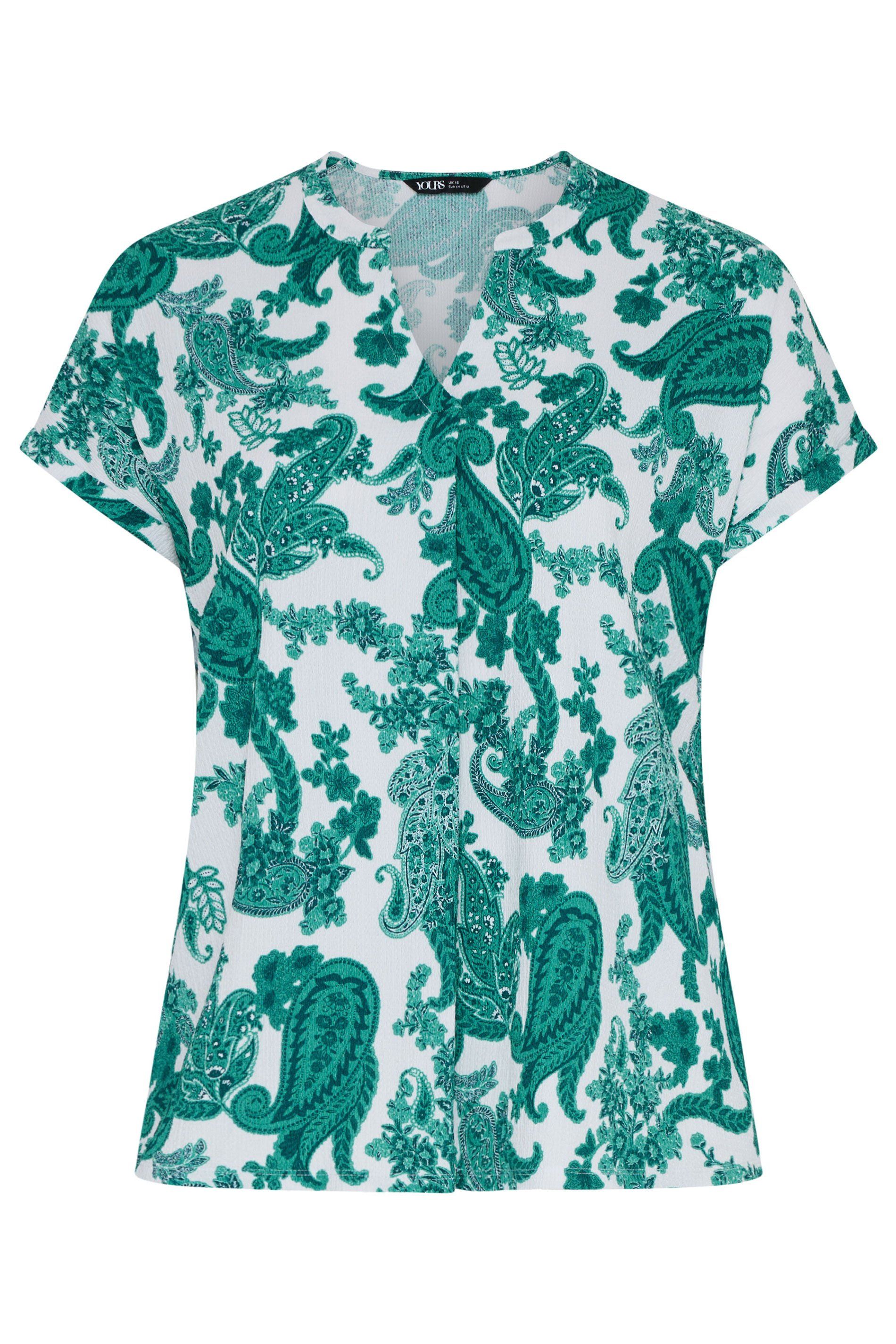 Yours Paisley Print Pleat Front Top