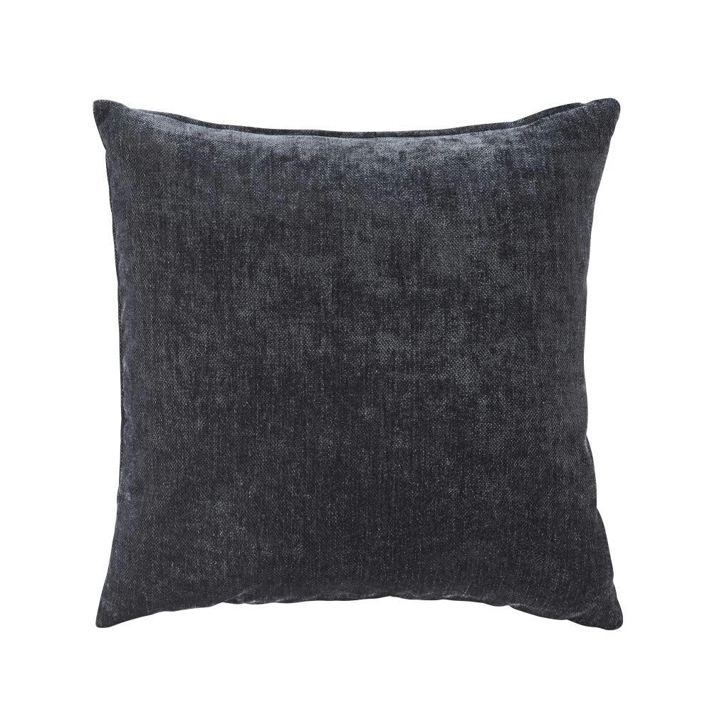 - Coussin en velours effet vieilli gris anthracite 45x45