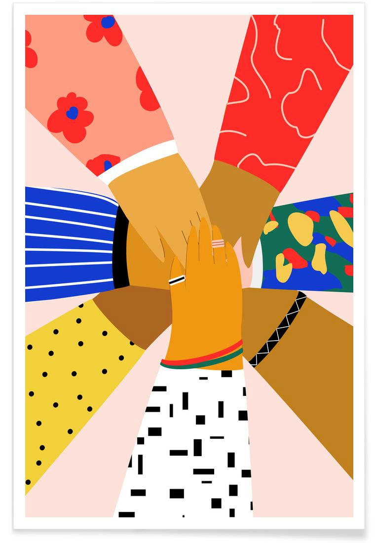 ALL HANDS - Affiche multicolore