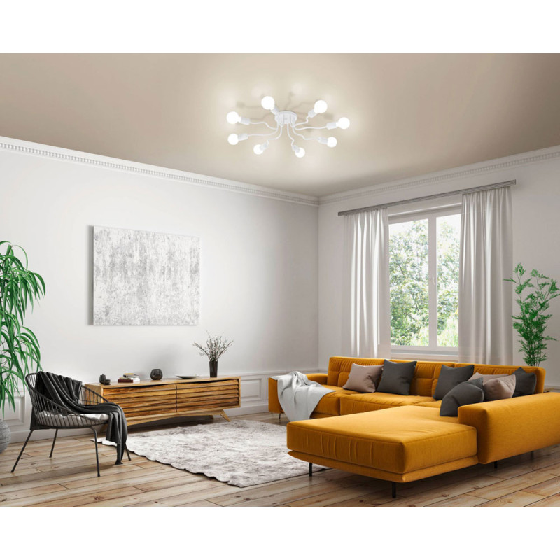 Plafonnier Orazio blanc Ø 69 cm E27 8 x 40 W EGLO