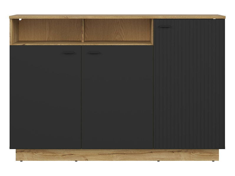 Szafka Zenda 150 cm trzydrzwiowa z półką dąb waterford/czarny